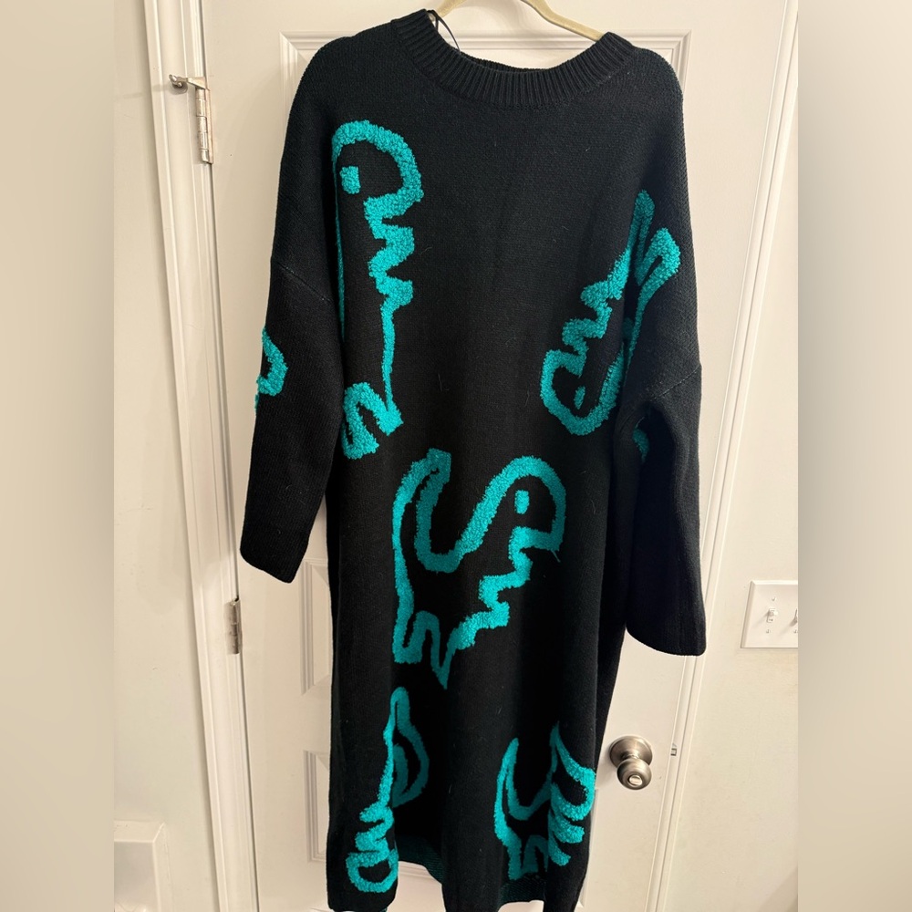Black and Teal Sweater